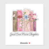 Waterverf Boek Bloem Roze Paarse Lezing Quote Sticker (Vel)