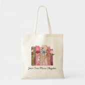 Waterverf Boek Bloem Roze Paarse Lezing Quote Tote Bag (Voorkant)