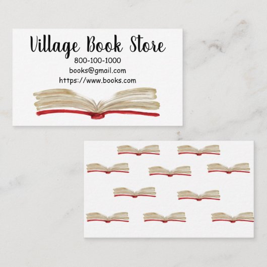 WATERVERF BOEK VISITEKAARTJE (Voorkant / Achterkant)