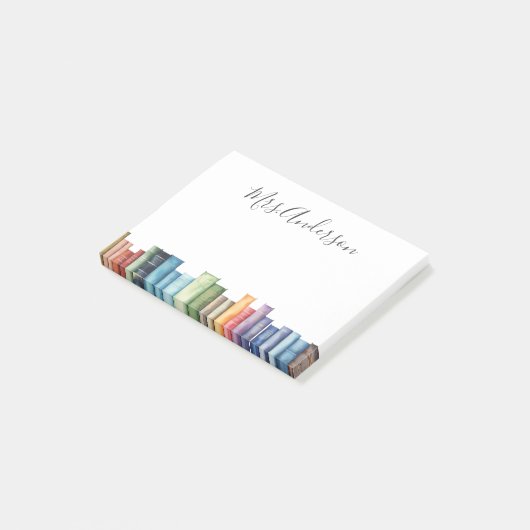 Waterverf Boeken Bibliothecaris Leraar Post-it® Notes (Schuin)