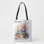 Waterverf Boeken Elegante Leraar Tote Bag (Voorkant)