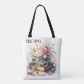 Waterverf Boeken Elegante Leraar Tote Bag (Achterkant)