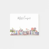 Waterverf Boeken en Bloemen Bibliothecaris Leraar Post-it® Notes (Voorkant)