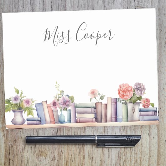 Waterverf Boeken en Bloemen Bibliothecaris Leraar Post-it® Notes