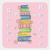 Waterverf Boeken en Bloemen Super Reader Stickers (Voorkant)