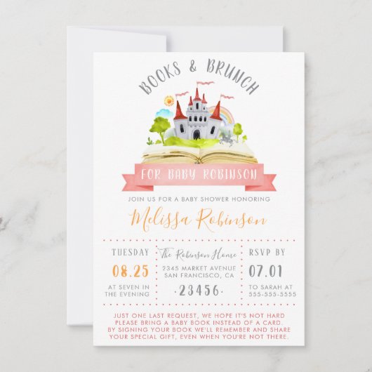 Waterverf boeken en brunch | Rood Unisex-Baby show Kaart (Voorkant)