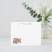 Waterverf boeken en pennen dank je kaart (Staand voorkant)