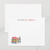 Waterverf boeken en pennen dank je kaart (Voorkant / Achterkant)