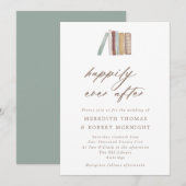 Waterverf boeken gelukkig altijd na het huwelijk kaart (Voorkant / Achterkant)