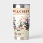 Waterverf Boeken Gepensioneerde Leraar Geïsoleerde Geïsoleerde Drinkbeker (Achterkant)