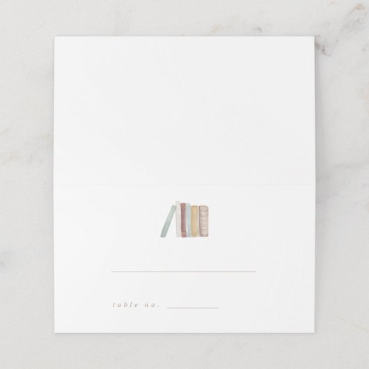 Waterverf Boeken Weddenschap gevouwen escorte Kaar Plaatskaartje (Buitenkant ongevouwen)