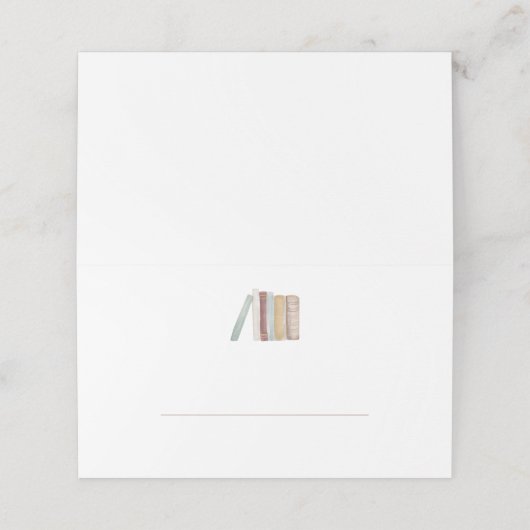 Waterverf Boeken Wedding Folded Plaatskaartje (Buitenkant ongevouwen)