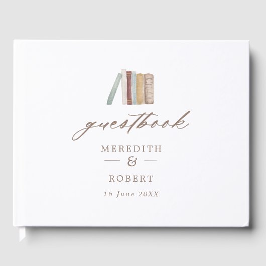 Waterverf Boeken Wedding Guestbook (Voorkant)