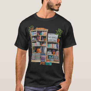 Waterverf boekenplank Ik heb geen plankencontrole T-shirt