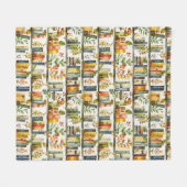 Waterverf boekenplankpatroon fleece deken (Voorkant (Horizontaal))