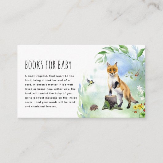 Waterverf Boekentips voor Baby Dieren in Bos en Wo Informatiekaartje (Voorkant)