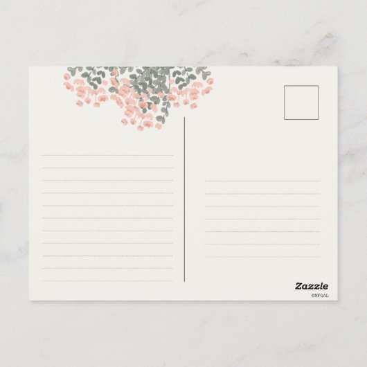 Waterverf Boeket Bloemen Dank u Briefkaarten (Achterkant)