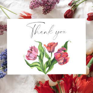 Waterverf boeket bloemen dank u kaart