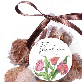 Waterverf boeket bloemen dank u kaart ronde sticker