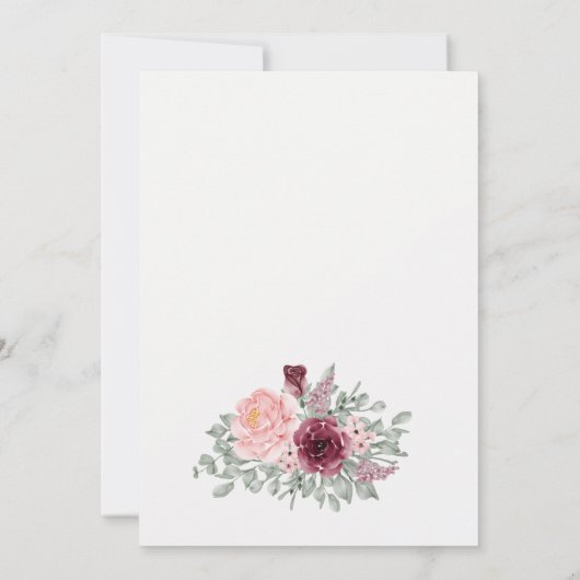 Waterverf boeket bloemen FOTO afstuderen Kaart (Achterkant)