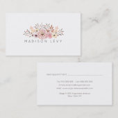 Waterverf Boeket Eenvoudige Elegante Visitekaartje Afsprakenkaartje (Voorkant / Achterkant)