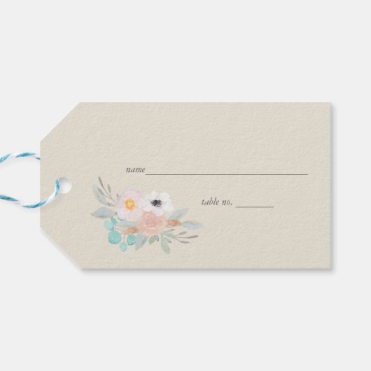 Waterverf Boeket Gift Label Place Card Cadeaulabel (Achterkant Horizontaal)