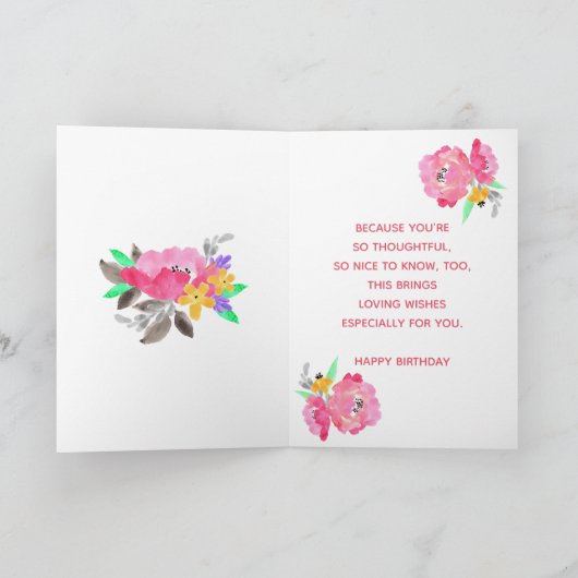 Waterverf boeket in een pot. kaart (Binnen)