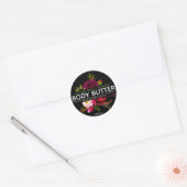 Waterverf boeket op zwarte body boterlabels ronde sticker (Envelop)