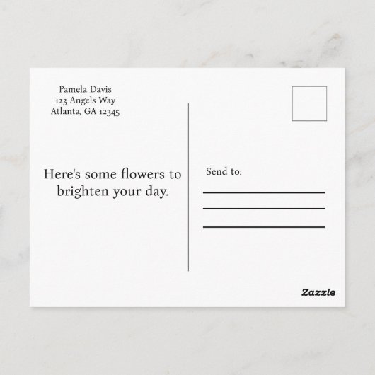 Waterverf boeket van bloemen briefkaart (Achterkant)