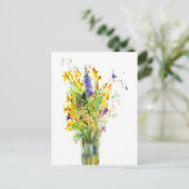 Waterverf boeket van zomerbloemen briefkaart (Staand voorkant)