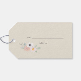 Waterverf boeket, Vrijgezellenfeest tafel nr. Labe Cadeaulabel