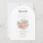 Waterverf Boeket Wedding Blush Arch ID654 Kaart (Voorkant)