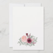 Waterverf boeketbloemen FOTO verjaardagsinvitat Kaart (Achterkant)