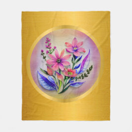 Waterverf boeketbloemen, kleurrijke achtergrond fleece deken