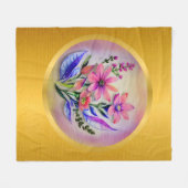 Waterverf boeketbloemen, kleurrijke achtergrond fleece deken (Voorkant (Horizontaal))