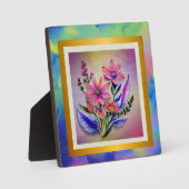 Waterverf boeketbloemen, kleurrijke achtergrond fotoplaat (Voorkant)