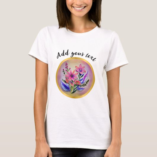 Waterverf boeketbloemen, kleurrijke achtergrond t-shirt (Voorkant)