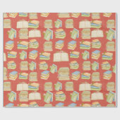 Waterverf boekpatroon cadeaupapier (Vlak)