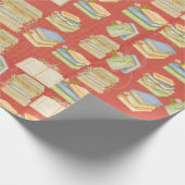 Waterverf boekpatroon cadeaupapier (Hoek)