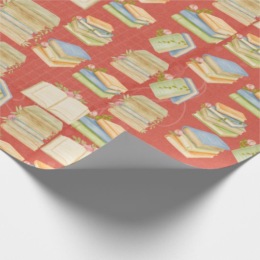 Waterverf boekpatroon cadeaupapier (Hoek)
