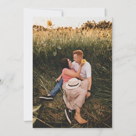 Waterverf boekt elke liefdesverhaal bruiloft foto save the date (Achterkant)