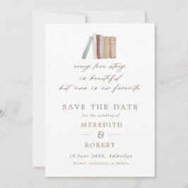 Waterverf boekt elke liefdesverhaal bruiloft foto save the date