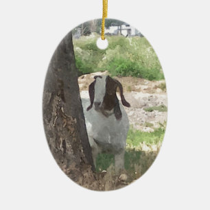 Waterverf Boer Goat Keramisch Ornament