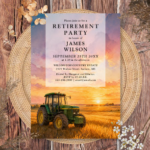 Waterverf Boer Tractor Pensioenfeest Kaart