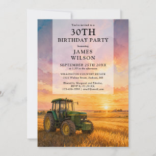 Waterverf Boer Tractor Volwassene Verjaardag Kaart