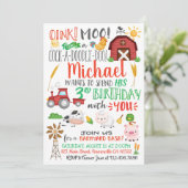 Waterverf Boer Verjaardagsuitnodiging Kaart (Staand voorkant)