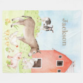 Waterverf Boerderij Animal Fleece Deken (Voorkant (Horizontaal))