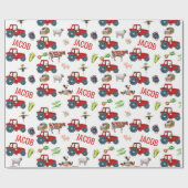 Waterverf Boerderij Birthday Animals Cadeaupapier (Vlak)