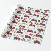 Waterverf Boerderij Birthday Animals Cadeaupapier (Uitgerold)