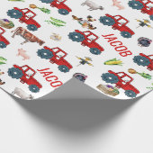 Waterverf Boerderij Birthday Animals Cadeaupapier (Hoek)